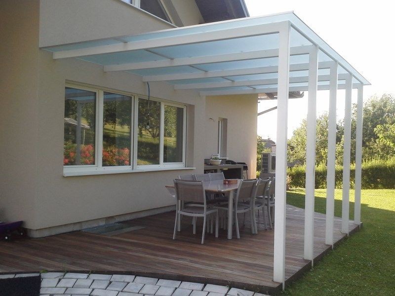 Kovový prístrešok, terasa